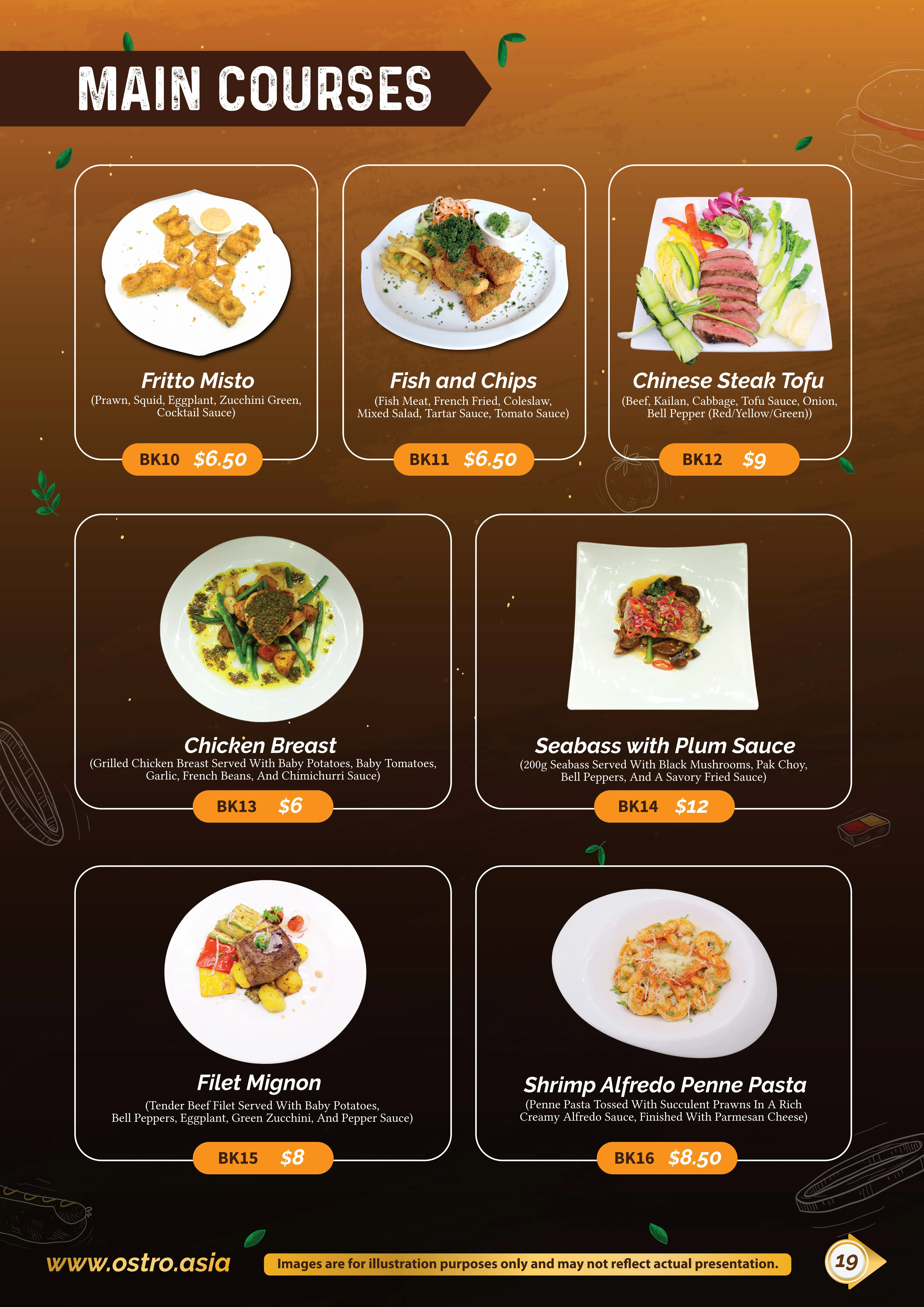 Main Courses Menu 2